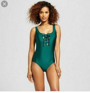 Mossimo Green 1 Piece Swim Suit  S1080